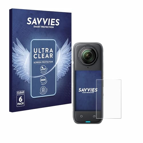 Savvies 6 Stück Schutzfolie für Insta360 X4 Displayschutz-Folie Ultra-Transparent