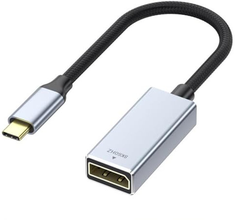 VMOJO USB C to DisplayPort 1.4 Adapter 0.66FT [8K@60Hz, 4K@144Hz 120Hz, 2K@240Hz], Type C Male to DP Female 1.4 HDR, Thunderbolt 4/3 to Display Port Cable Compatible with Reverb G2, Dell XPS,Pixelbook