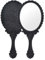 Colexy Handspiegel,Professioneller Handspiegel mit Griff,Schminkspiegel Runde Form,Friseure Rasierspiegel Kosmetikspiegel,Runde Taschenspiegel für Handheld, Zuhause,Reisenutzung (Schwarz)