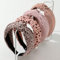 Nayyana 4 Stück Stirnbänder, rutschfest, modisch, Stirnbänder für Haare, süßes Haarband für Damenhaare, breiter Knoten, Leopardenmuster Haarreifen, Haar-Accessoires, rosa Herz