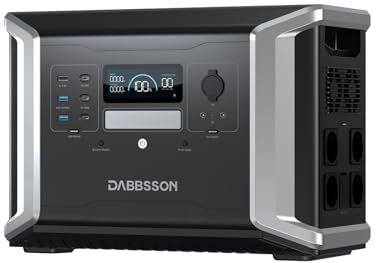 Dabbsson Generador Solar Portatil DBS1400 Pro, Estacion de Energia 2400W 1382Wh, 32 mins de carga super-rápida, Baterías semi-sólidas EV LiFePO4 para 4500 ciclos