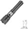 POCKETMAN LED Weiße Laser-Zoom-Taschenlampe, Aufladbar Usb-C Digitale Power Aluminium Taschenlampe, 5-Modi Wasserdichte Taschenlampe Camping (1 pack)