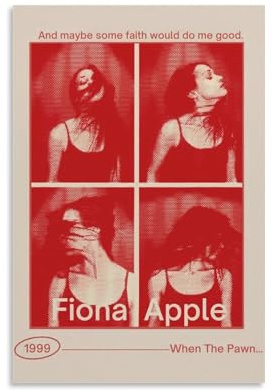 Fiona-Poster, Apfel-Musik-Sänger, Vintage-Collage, Musikposter für Zimmer, ästhetische Leinwand, Wandkunst, Schlafzimmerdekoration, 30 x 45 cm