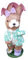 Folpus Osterhasenfigur, stehend, Kaninchenstatue, kreative Cartoon-Gartenstatue, Osterdekoration für Terrasse, Regal, Balkon, Schreibtisch, Weibliches Kaninchen
