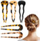 Tyqour 5pcs Tortoise Shell French Twist Hair Pin French Hair Pin Set U Shaped Hair Pins for Buns, Hair Fork Stick Pin for Women, French Pins Hair Accessories for Thick Hair