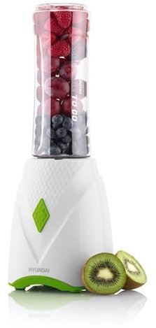 HYUNDAI ELECTRONICS Standmixer PB900 I Smoothie-Mixer I 300W I BPA-freier Behälter aus Tritan (600 ml) I Edelstahlmesser I Bis zu 20.000 Umdrehungen pro Minute