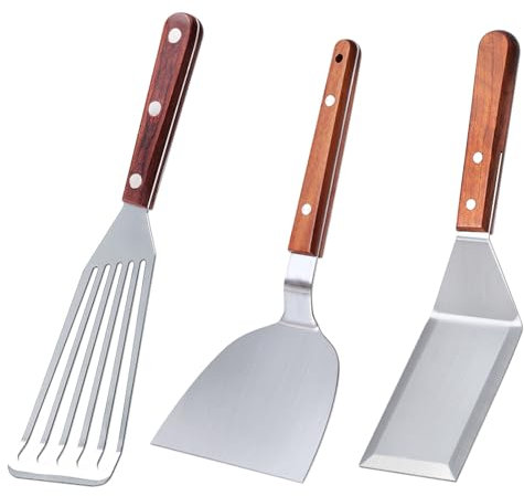 Large Metal Spatula, Flexible Stainless Steel Spatula, Slotted Turner Easy to Clean, Burger Turner for Eggs, Steak, BBQ