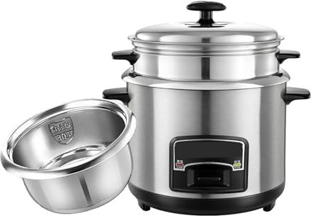 Rice Cooker And Steamer-keep Warm Function (2-6L), 304 Stainless Steel Liner, With Spatula And Measuring Cup, Removable Non-Stick Bowl,For 1-11 People 220-240V