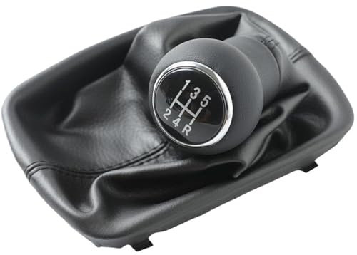 YELEMEABHB Pomo de cambio de marchas manual for coche de 5/6 velocidades, funda protectora for palanca de cambios, compatible for Audi A6, C5, A4, B5, A8, D2 (1998, 1999, 2000, 2001), color negro y gr
