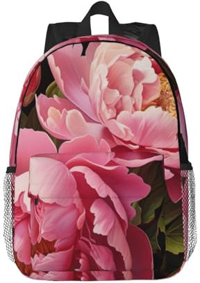ZTPOWQA Peony Print Comfort Backpack Travel College School Bag Laptop Compartment Outdoor Enthusiasts