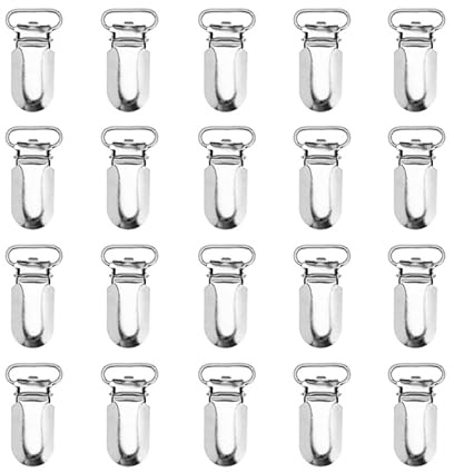 FRCOLOR 50 Pinces À Bretelles Métalliques Clips De Bretelle Avec Insert Plastique Pour Homme Et Femme Attache Tétine Bavoirs Porte-Jouets Et Loisirs Créatifs