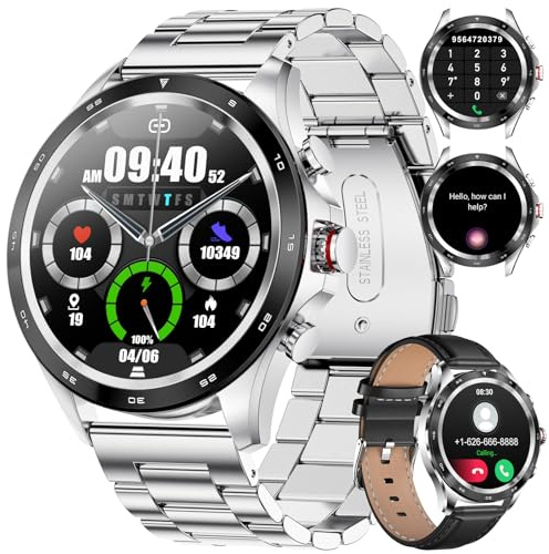 LIGE Smartwatch Uomo Chiamata e Assistente Vocale, Orologio Fitness Impermeabile 5ATM con Notifiche Messaggi, Contapassi, Cronometro Orologio Sportivo per Android iOS