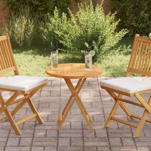 Tischplatte Massivholz Teak Rund 2,5 cm, 60 cm Durchmesser, robustes Holz für Küche, Esstisch, Bar, Café, langlebiges Design