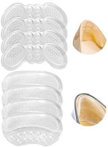 8 Stück unsichtbare Fersenpolster, rutschfester Silikon Fersenschutz Fersenpolster Schuhe für Pumps, Stilettos und High Heels (4 Paar in 2 Formen)