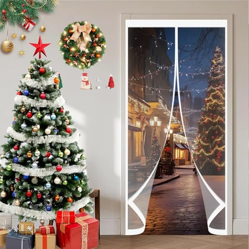 Rideau de Porte Magnétique 190 x 75 cm Fermeture Automatique, Anti Froid et Chaleur, Imperméable Moustiquaire Fenêtre Magnétique pour Cuisine et Salon de Porte, A