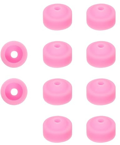 10-Piece Silicone Nail Drill Dust Guard Covers - Nail Grinding Heads Protector Caps with Dust Collector for Electric Nail Bits, Salon & Barber Use (Pink)