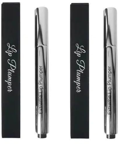 Plumpy Lippen-booster, 10ml Lip Plumper Extreme Volumen,2pcs Präzisions-Pinsel Mit Schrägkopf Auffüllend Pflegend Geschmeidiges Gel,feuchtigkeitsspendender Lippenglanz,Lippenplumper Glanz, Geschenk