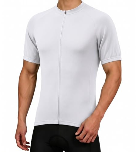 BSBUY Maillot de Cyclisme Hommes Manches Courtes, Jersey VTT Vélo Respirant Séchage avec 3 Poches Arrières, Tee Shirt Cycliste Été Vélo, Maillot de Vélo, Vêtements Cyclisme Fitness