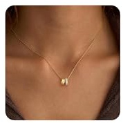 AOSWUD Goldkette Damen,Halskette 14K Vergoldet mit Zirkonia Anhänger,Zierlicher Kette Gold Damen,Schmuck