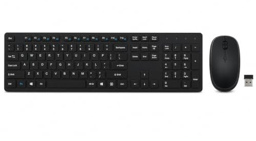The Simplelifes Ultra Slim Wireless Keyboard and Mouse Combo, 2.4GHz USB Plug & Play, Full Size UK Layout with Numeric Keypad, Quiet Keyboard & Mouse Set for Windows PC, Laptop, Desktop & Office