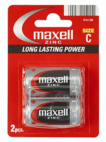 Maxell 774403.04.EU Zink Batterie, Baby C, 2 Pack Blister