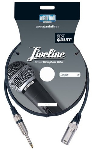KM6MP2MBLK ah cables câble micro xLR mâle vers jack 6,3 mm mono, longueur 6 m