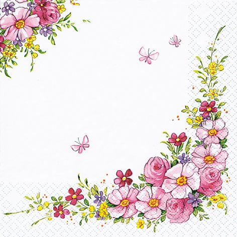 20 Servietten Cute Flowers ? H?bsche Blumen/Frühling 33x33cm