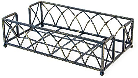 Boston International BID60 Arch Design - Servilletero para toallas de invitados, cartón, latón envejecido