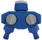 Tatay Distribuidor Universal Top Line de Mangueras, 2 vías, para Grifos de 1/2, 3/4, 1, Conector Universal, Regulador, Protección Solar, Fácil Instalación. Azul