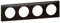 LEGRAND | Plaque 4 Postes Carbone, Céliane, Finition Métal Brillant, Montage Horizontal Ou Vertical, Compatible Avec Supports Universels