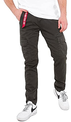 Alpha Industries Men's Agent Casual Trousers Pants, Greyblack, 32