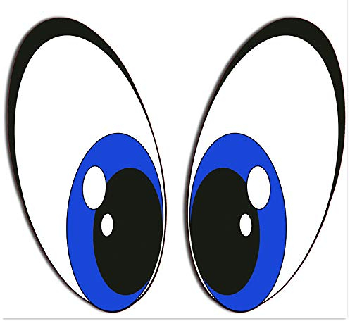 SkinoEu® 2 Stück Vinyl Lustiger Aufkleber Autoaufkleber Funny Stickers Augen Blau Auto Moto Motorrad Fahrrad Skate Helm Fenster Spiegel Tür Tuning B 74
