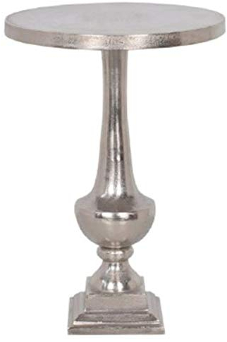Casa Padrino Barockstil Beistelltisch Silber Ø 39 x H. 55 cm - Runder Aluminium Tisch