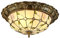 GDLight Vintage Tiffany-Art-LED-Deckenleuchten Pastoral Flush Mount Deckenlampe Minimalism Stained Glass Ceiling-Beleuchtungskörper für Schlafzimmer Wohnzimmer Cafe,Warmlight,40cm