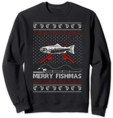 Merry Fishmas Lustig Xmas Geschenk für Papa Angeln Liebhaber Sweatshirt