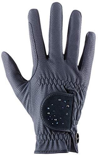 Uvex Sportstyle Diamond - dehnbarer Reithandschuh für Damen und Herren - strapazierfähig - veredelt mit Swarovski® Kristallen - Blue - 9