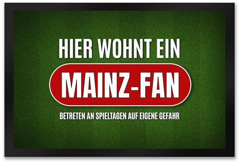trendaffe - Hier wohnt EIN Mainz-Fan Fußmatte XXL mit Rasen Motiv