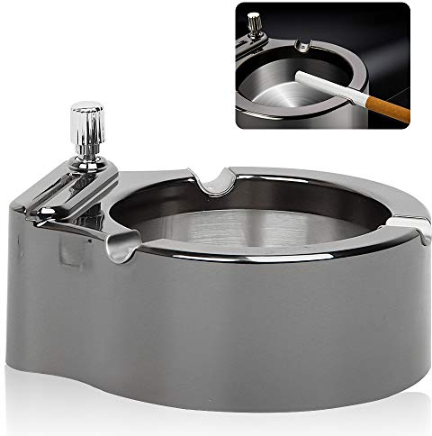 Retro Metall Aschenbecher, ZoneYan Aschenbecher mit Feuerzeug, Aschenbecher Metall Streichholz, Multifunktions Aschenbecher, Retro Metall Aschenbecher Zehntausend Match Feuerzeug, Phantasie Geschenk