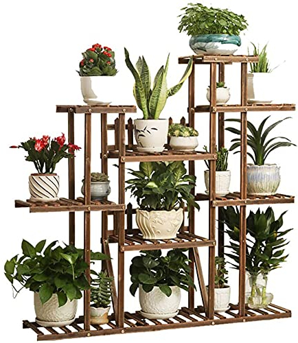 CHLDDHC Blumenregal Pflanzentreppe Aus Holz Blumenständer Für Innen Außen Gartenbalkon Wohnzimmer Pflanzenregal Außen Außen Leiter Regal Dekoratives Fenster
