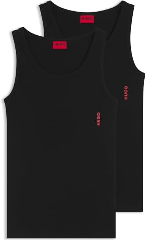 HUGO Herren Tank TOP Twin Pack Zweierpack Unterhemden aus Gerippter Stretch-Baumwolle