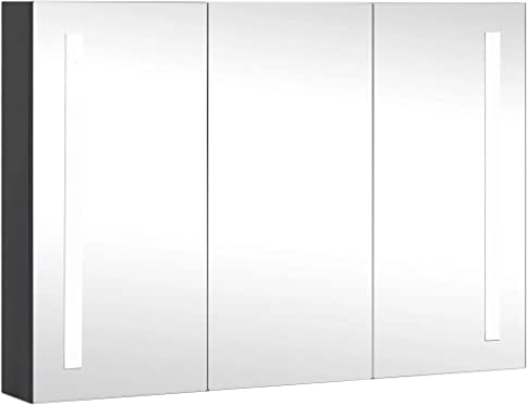 vidaXL LED Bad Spiegelschrank Badezimmerspiegel Badspiegel Spiegel Badschrank Badezimmerschrank Hängeschrank Wandschrank 89x14x62cm
