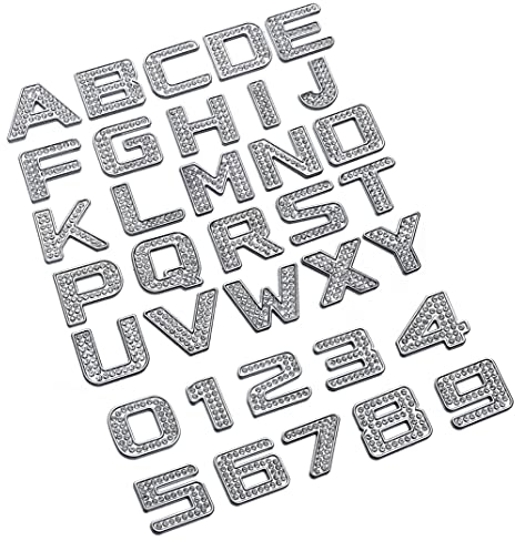 NewL Automotive Custom Bling Bling 3D Kristall Diamant Metall Buchstaben Emblem Badge Kit (Silber)