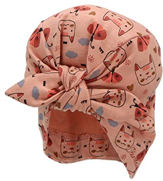Sterntaler Baby Mädchen Mütze Baby Knotenmütze Cat Beanie-Mütze - Babymütze, Kindermütze, Erstlingsmütze mit Katzenmotiven - waschbar - zartrosa, 47