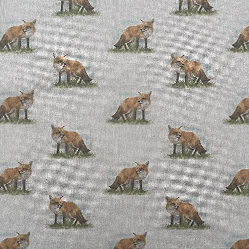 Stoff mit Tier-Digitaldruck, Baumwolle, Leinenoptik, für Vorhänge, Jalousien, Basteltaschen, Nähen, Quilten, Patchwork und Polstermöbel, 140 cm breit, Meterware (Fuchs)