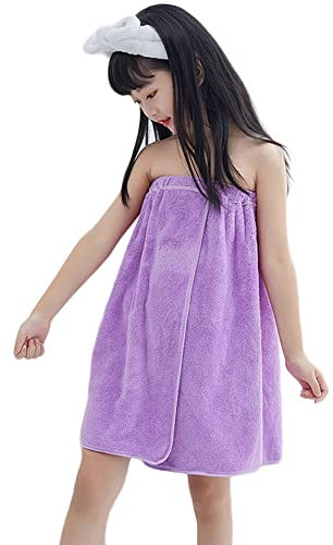 DAIHAN Gonna Sauna per Ragazza Telo da Bagno Asciugamano Sciugamano Sauna Con Chiusura A Pulsante e Velcro Copertura Senza SPAlline in Bagno,Viola,60 * 120cm