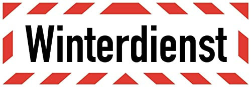 Aufkleber Warn Hinweis Winterdienst Warnung Schild Folie selbstklebend | Größen wählbar Made in Germany, Größe: 67,5x22,5 cm