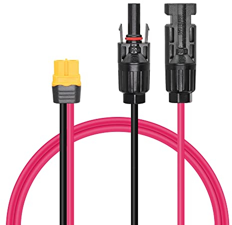 RIIEYOCA Solarstecker zu XT60 Adapter,12 AWG Kabel XT60 Buchse verbinden Solarpanel für Portable Power Station & Solar Generator(Kabel:60cm)