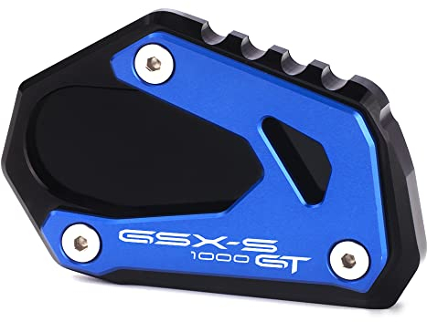 Modeer Für GSX-S 1000GT 2022 2023 2024 2025 Motorrad CNC Unterstützung Verlängerungsplatte Ständer Seitenständer Pad gsxs 1000 gt gsxs1000gt Zubehör (Blau)