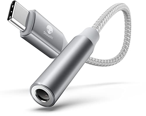 Stouchi Adaptateur USB C Jack de Casque 3,5mm, écouteurs Audio Numérique Type C vers Aux,Clé Audio,Puce DAC Haute Résolution,Compatible avec Samsung Galaxy S23 S22 Ultra,Pixel 7,Pad Mini 6 Argent
