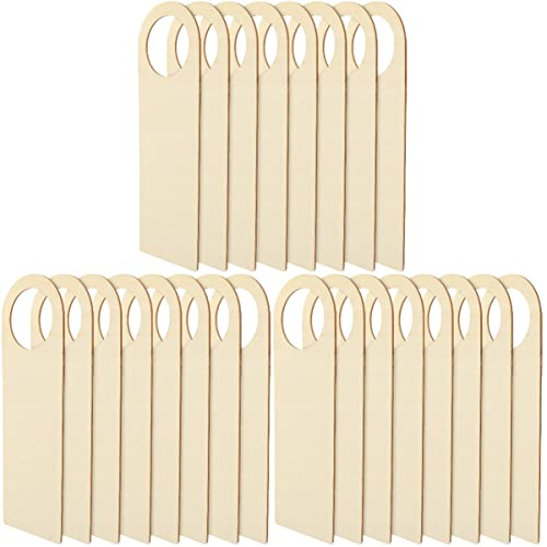 TOYANDONA 24 Pack Unfinished Wooden Door Knob Hangers, Blank Wood Signs for DIY Crafts, Ideal for Home, Hotel & Office Decor (3.7 x 11.4 in)